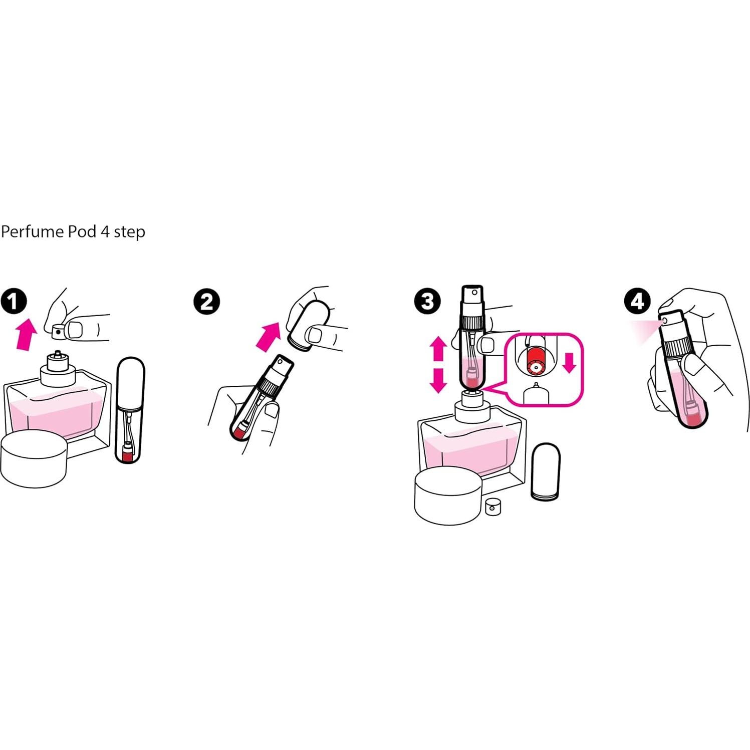 Atomizador de Perfume Travalo Pod Pure Rosa 5ml A Prueba de Fugas