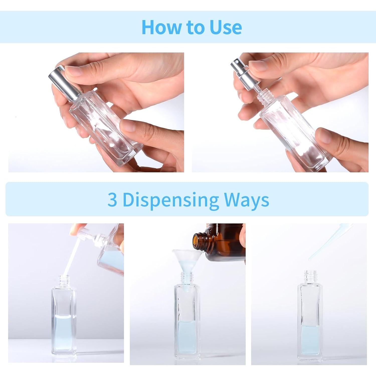 Botella de Perfume Recargable StellaCare 20ml Vidrio Transparente