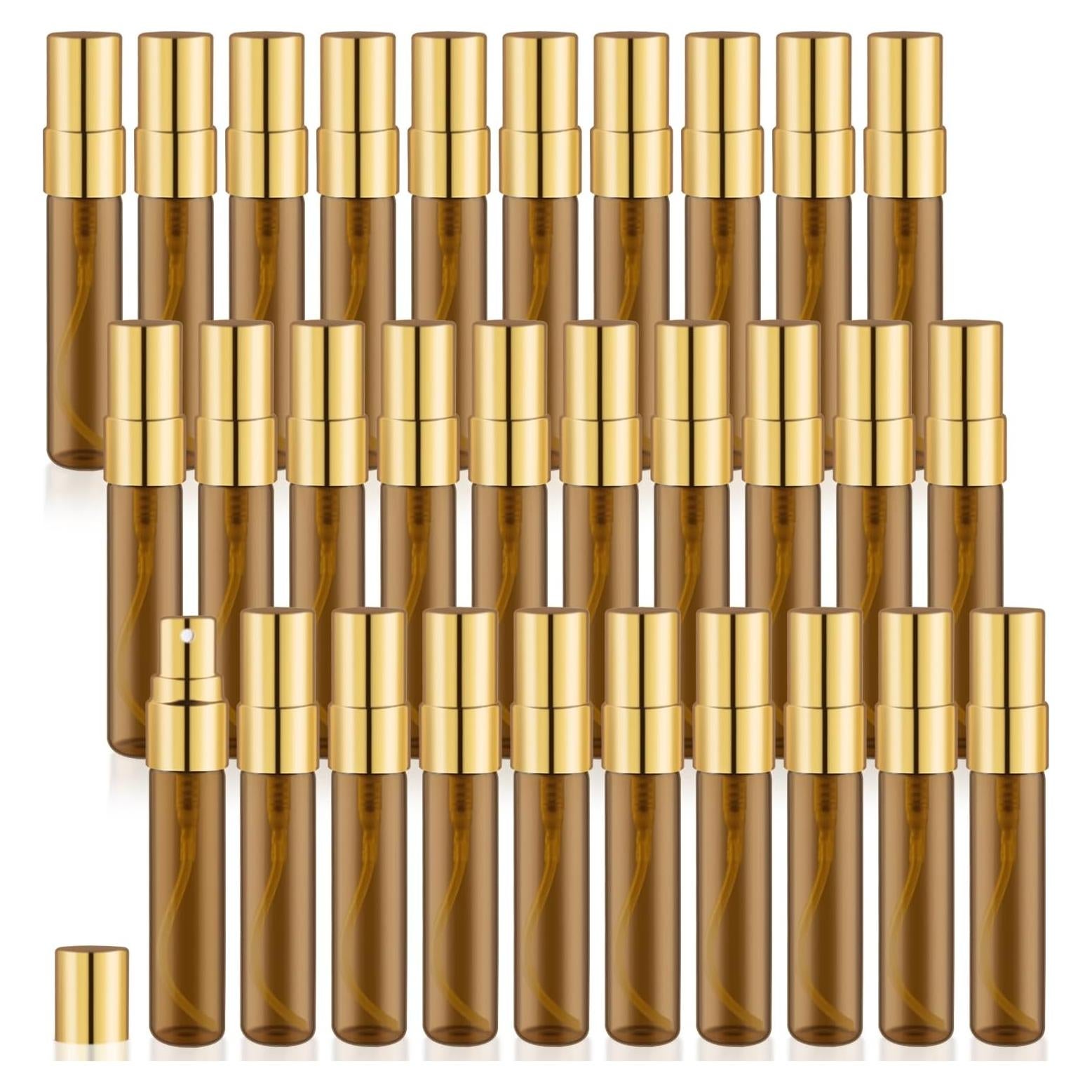 Paquete de 30 Botellas de Spray de Vidrio 5ml Glasstore Ámbar