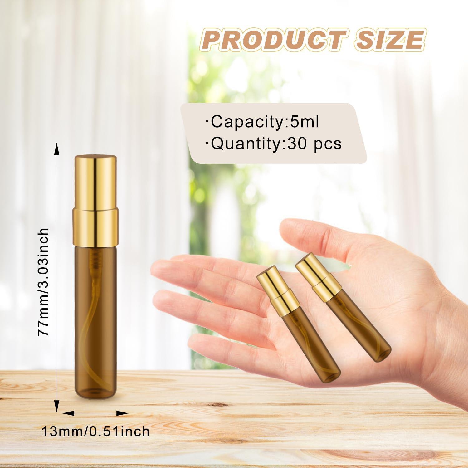 Paquete de 30 Botellas de Spray de Vidrio 5ml Glasstore Ámbar