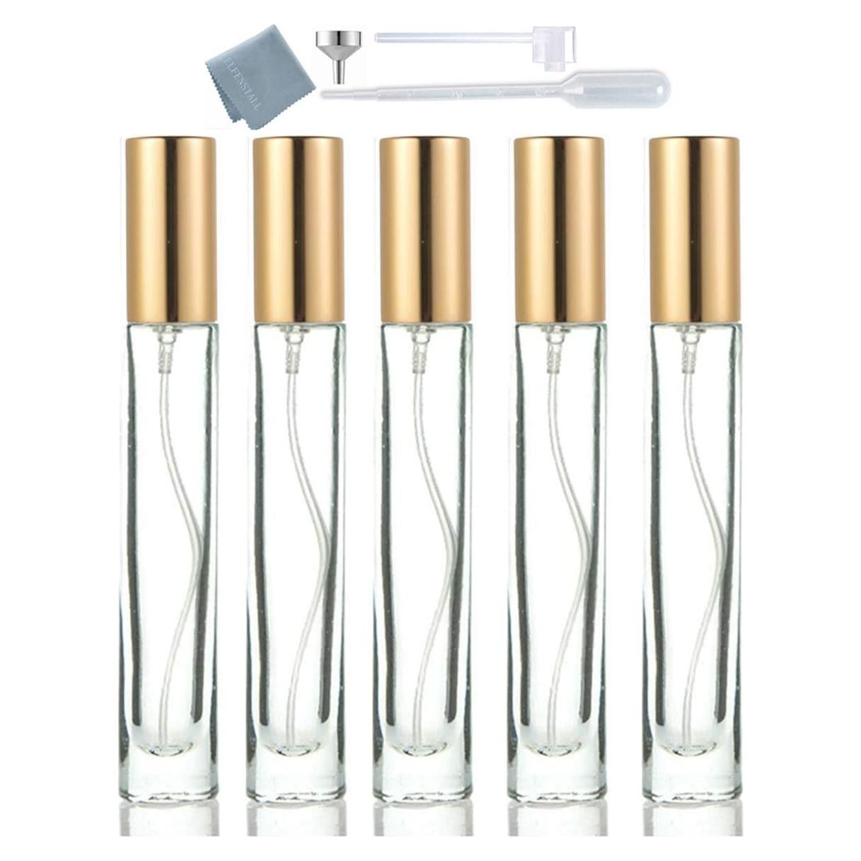 Botellas de Spray Doradas de Vidrio Grueso 10ml 5pcs - Elfenstall