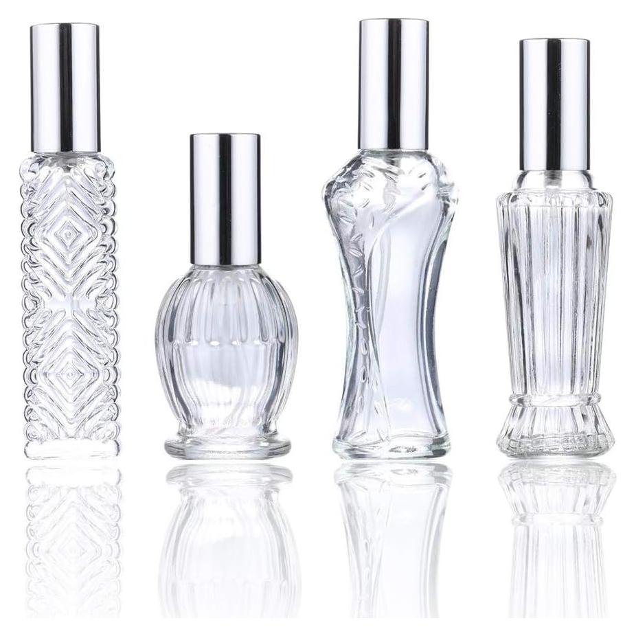Juego de 4 Botellas de Perfume Recargables H&D 14-15 ML Vidrio