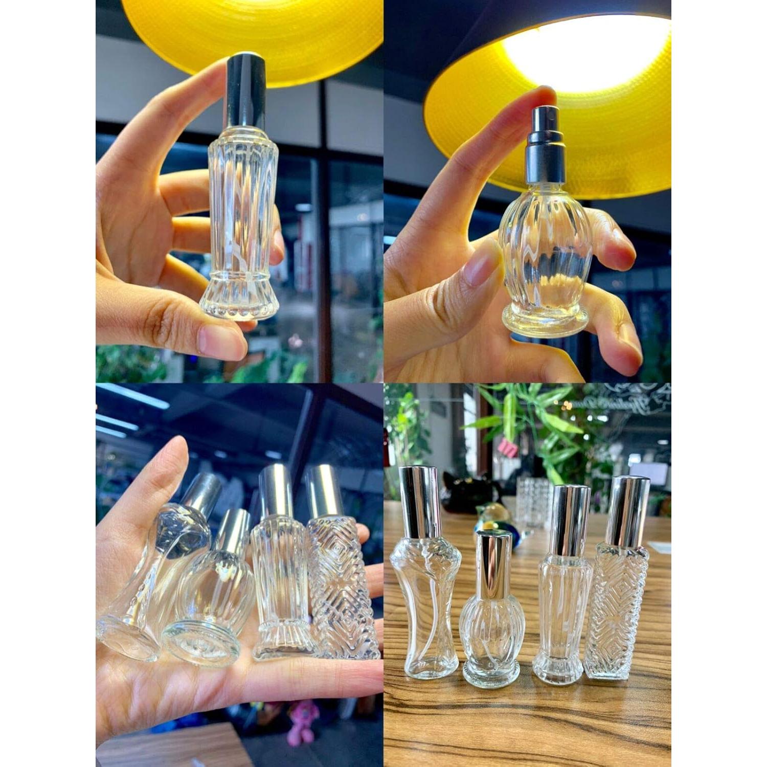 Juego de 4 Botellas de Perfume Recargables H&D 14-15 ML Vidrio