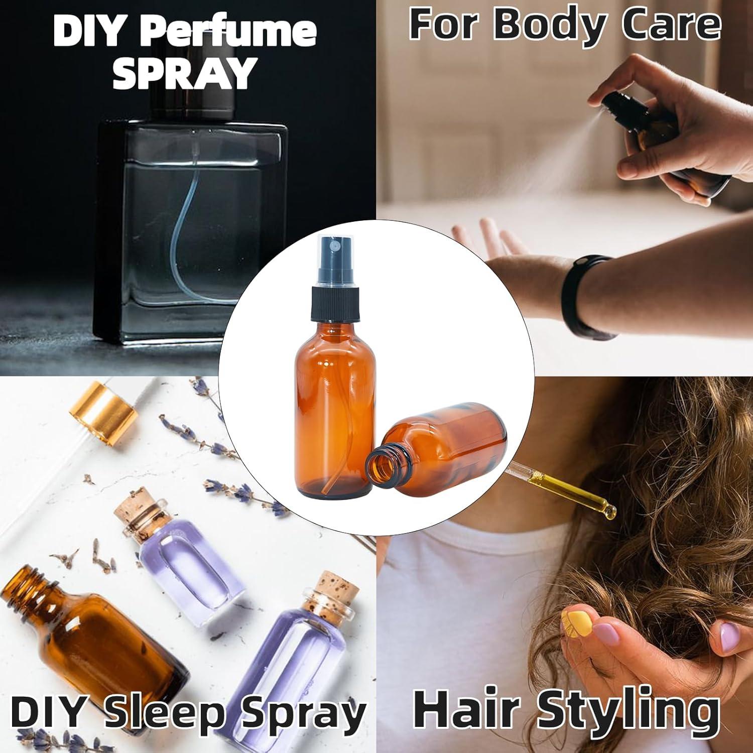 Pack de 4 Botellas de Spray de Vidrio Ámbar 2 oz Zkupanx