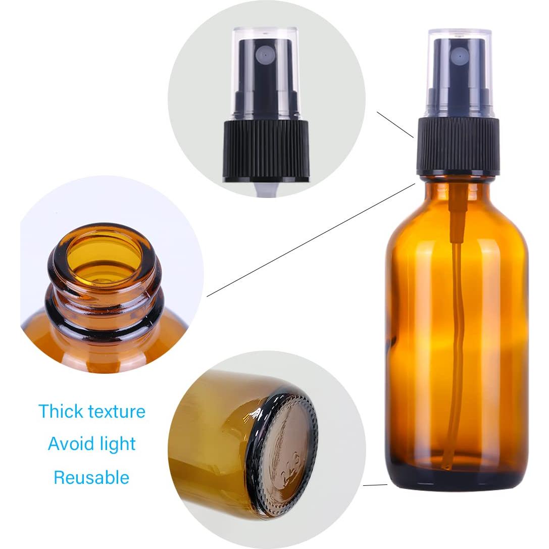 Botellas de Spray de Vidrio Ámbar 60ml LUFEVRM - 2 Paquete