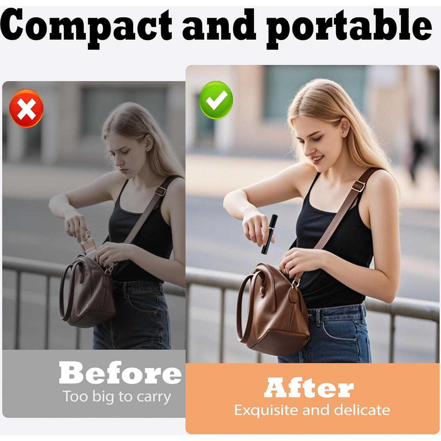 2 Botellas Atomizadoras de Perfume Recargables Kewjug 5ml Negro