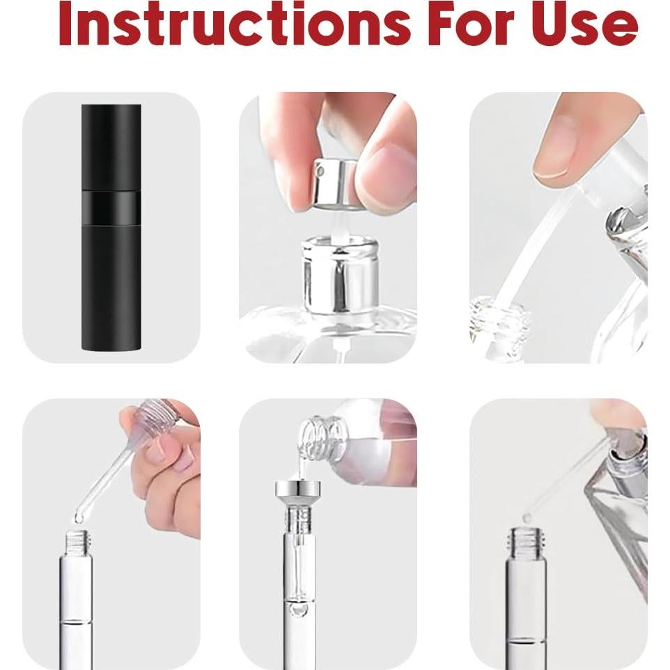 Atomizador de Perfume Recargable Ruzar 8ml - Paquete de 5