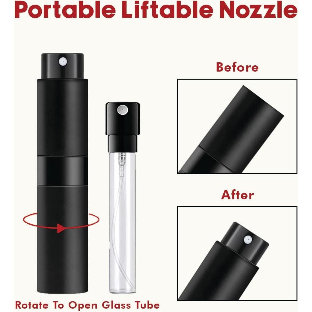 Atomizador de Perfume Recargable Ruzar 8ml - Paquete de 5