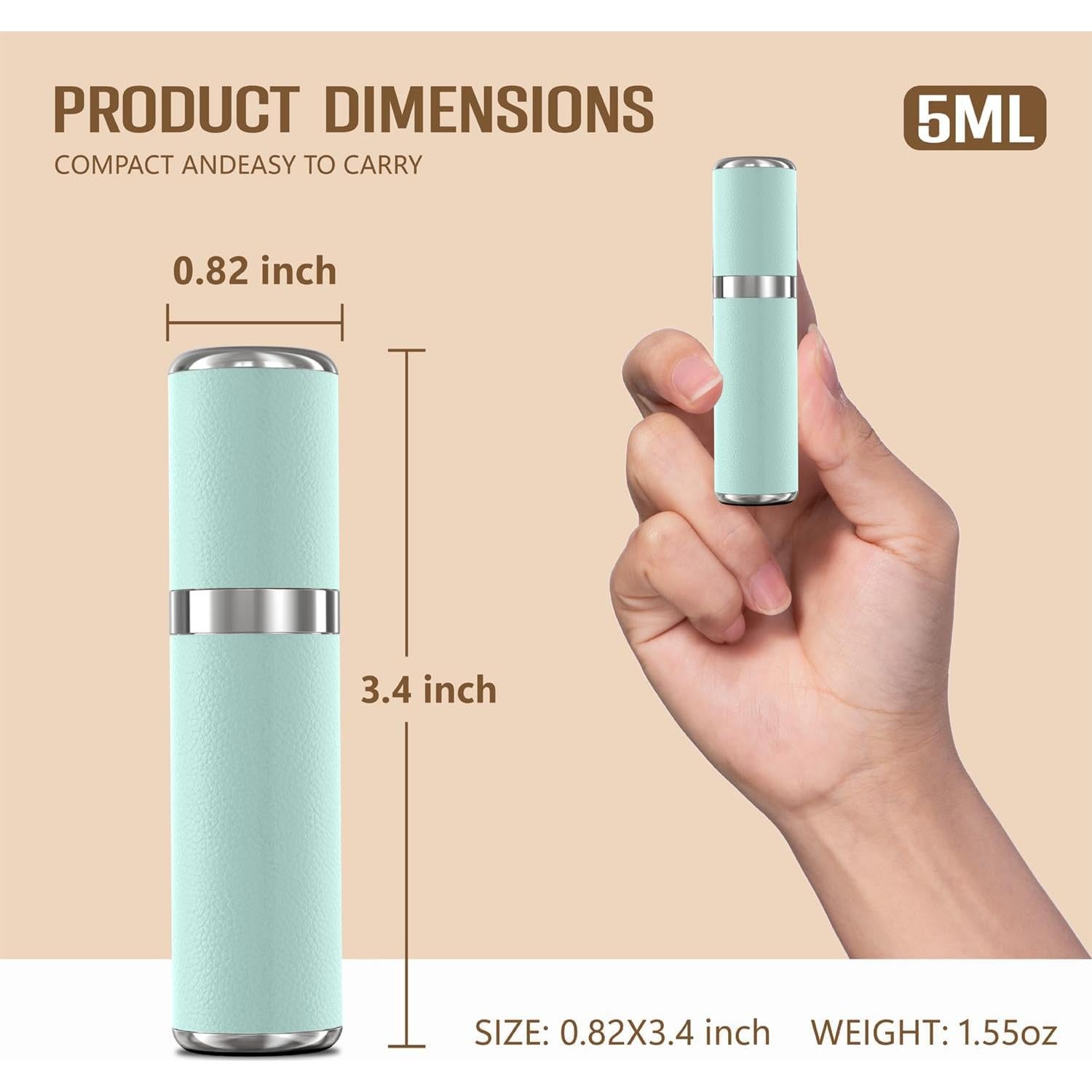 Atomizador de Perfume Refillable WXS-CHALL 5ml Cuero Verde