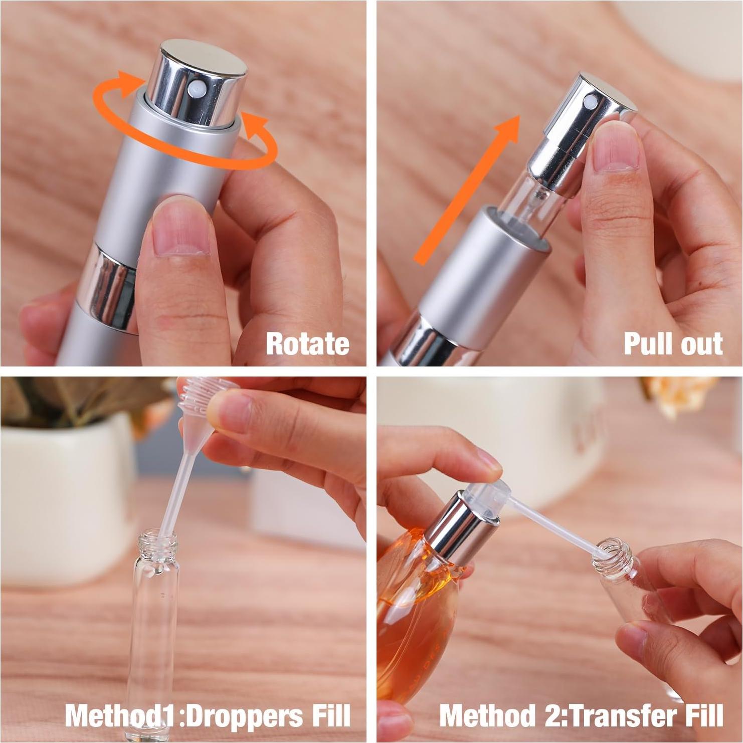 Botella de Perfume Recargable IKSKEY 8ML Viaje 2 Pcs Rosa