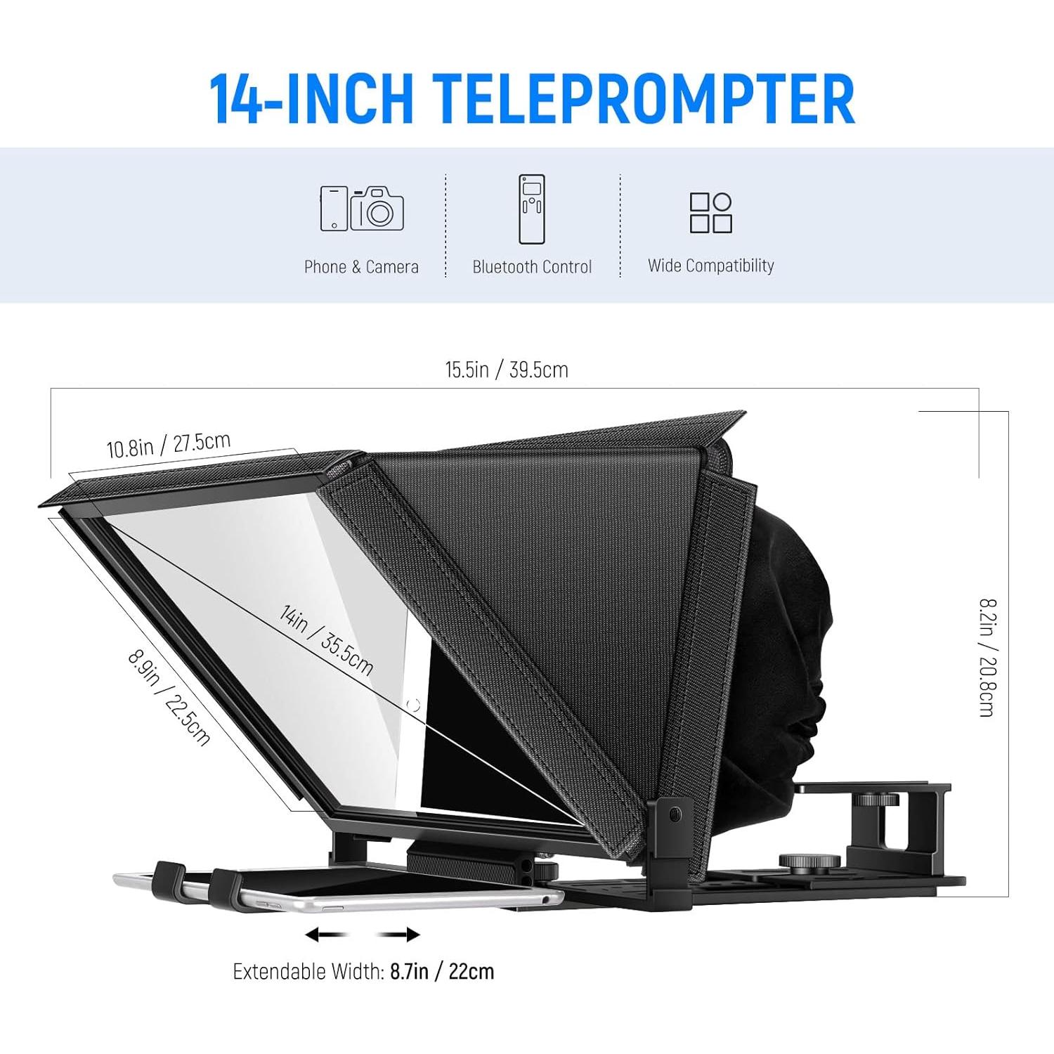 Teleprompter NEEWER X12 14" para iPad y Smartphone