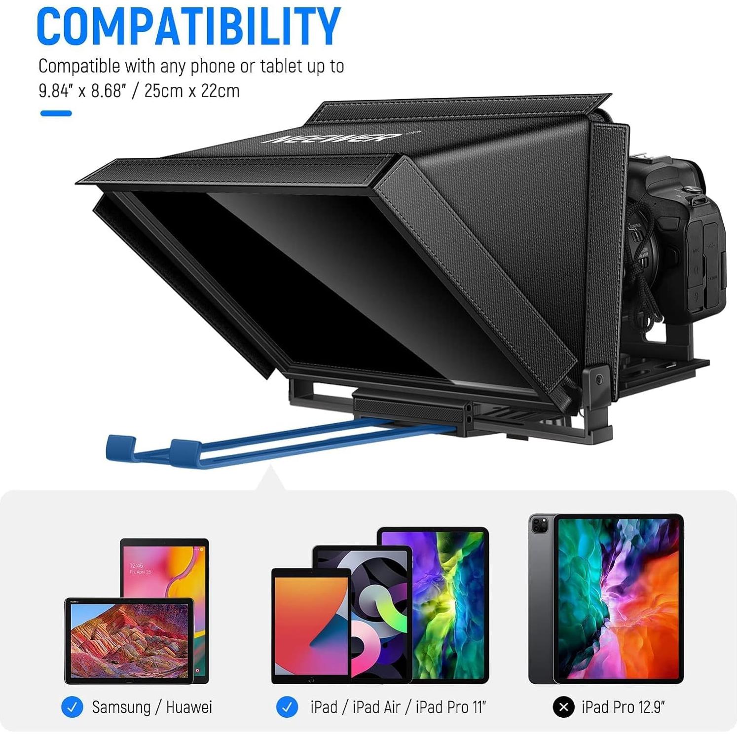 Teleprompter NEEWER X12 14" para iPad y Smartphone