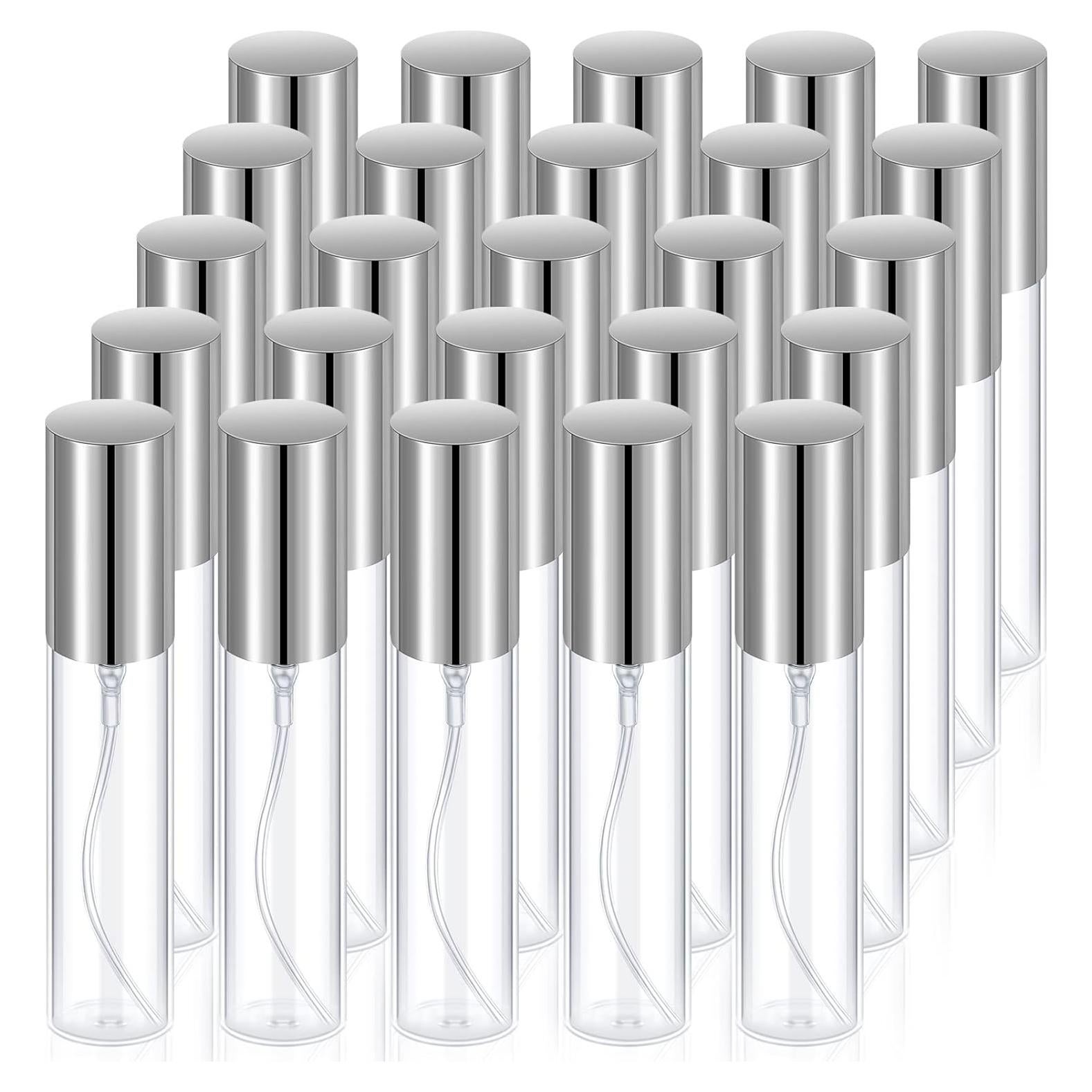 25 Botellas de Spray de Viaje Yinder 10ml Vidrio Plata