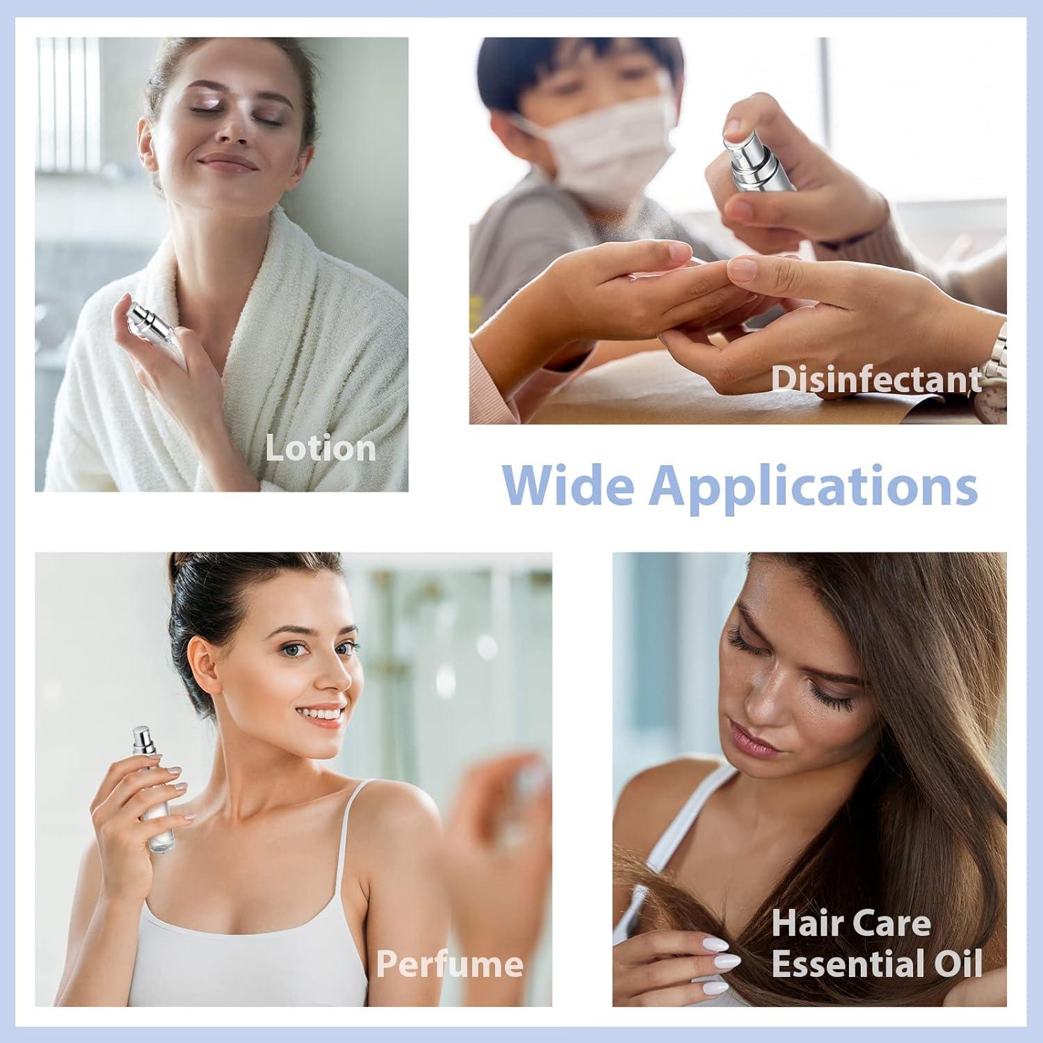 25 Botellas de Spray de Viaje Yinder 10ml Vidrio Plata