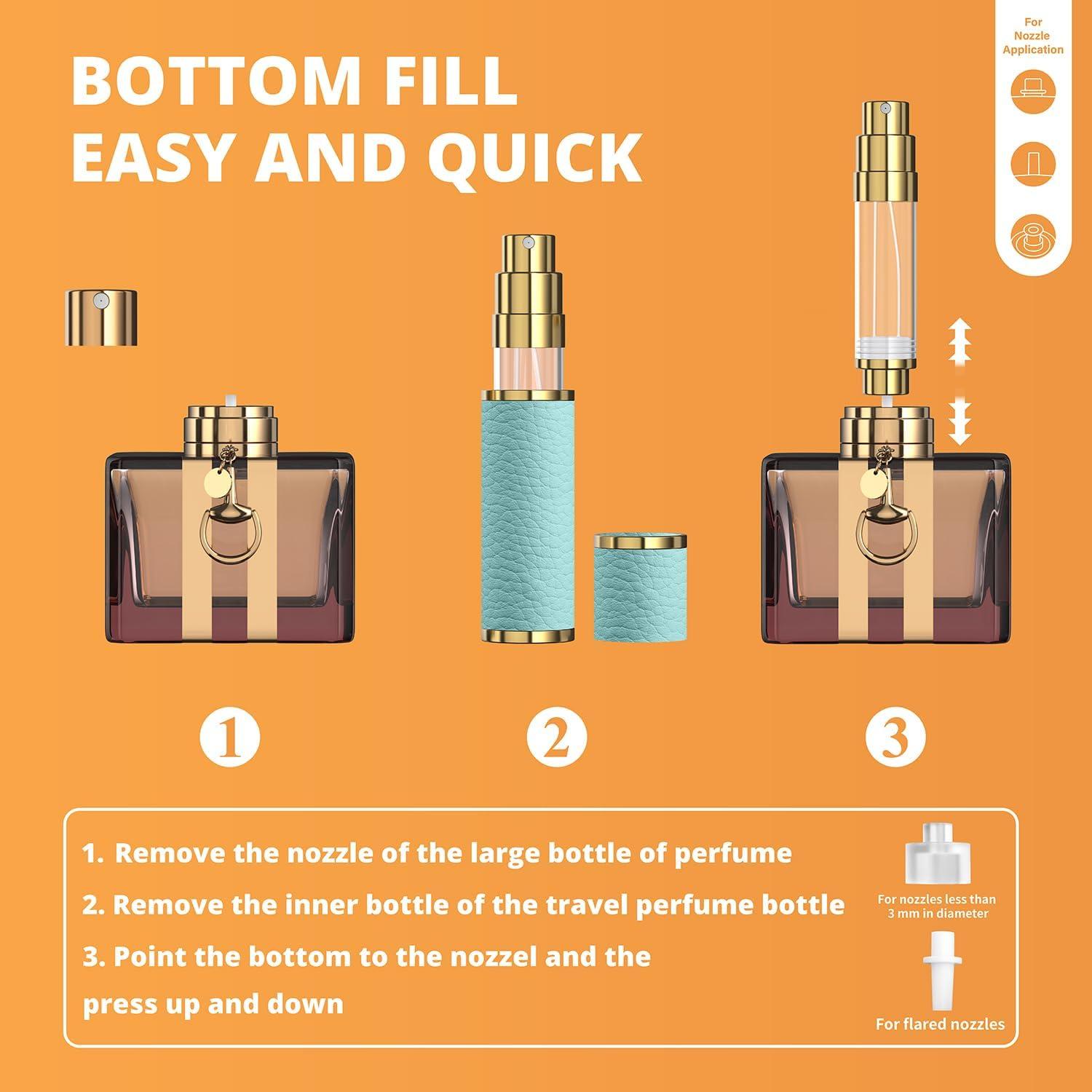 Botella de Perfume Rellenable FENHON 5ml Azul A Prueba de Fugas