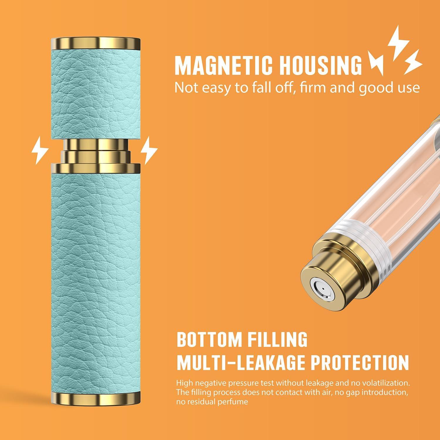 Botella de Perfume Rellenable FENHON 5ml Azul A Prueba de Fugas