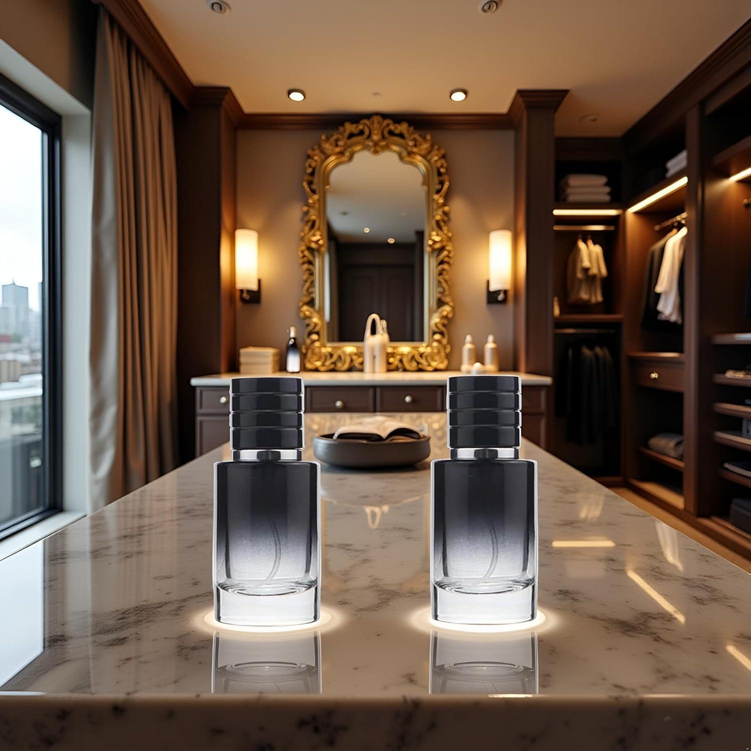 Atomizadores de Perfume Wentoenapp 30ml Vidrio Negro 2 Pcs