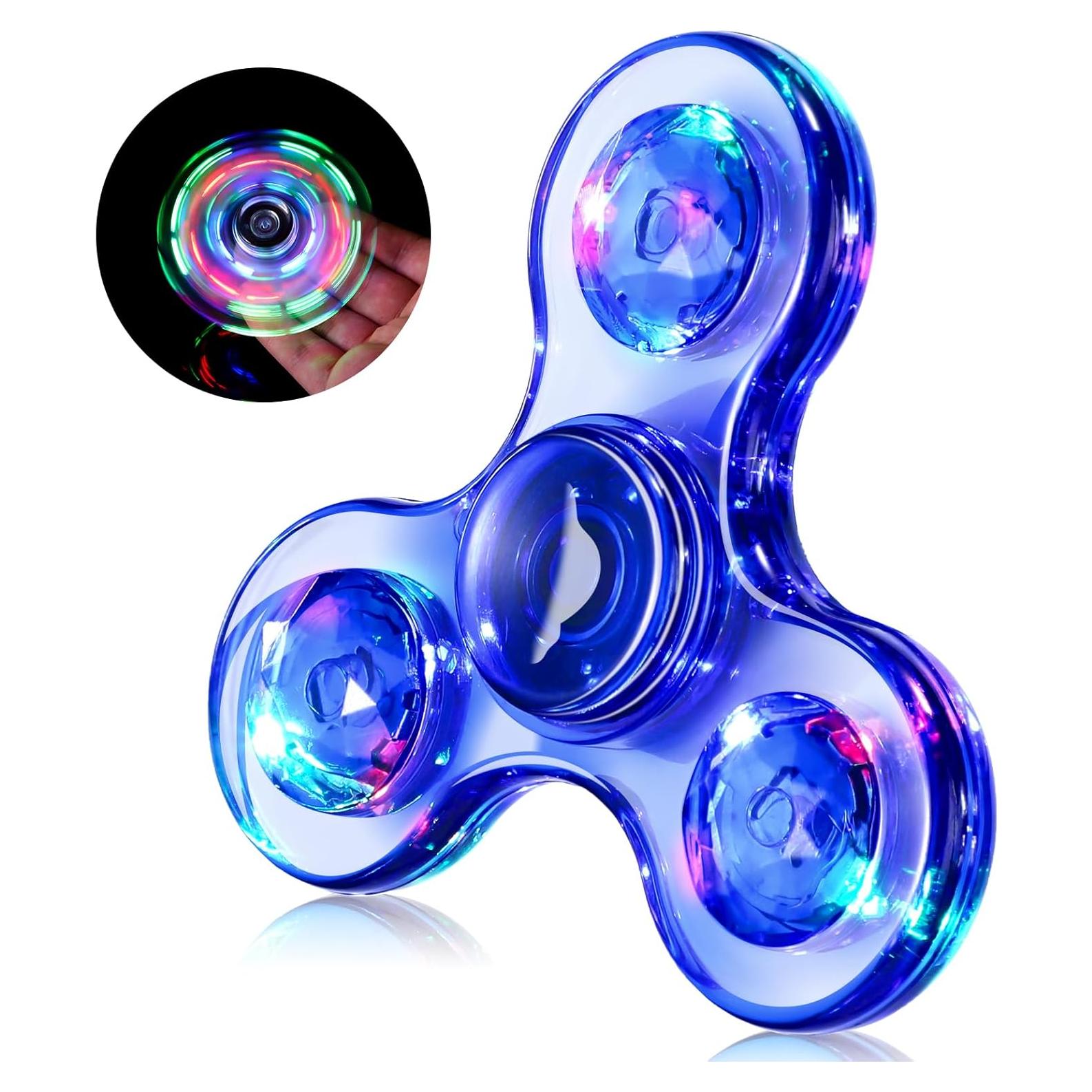 Fidget Spinner LED WELLVO Azul - Juguete Sensorial Antiestrés