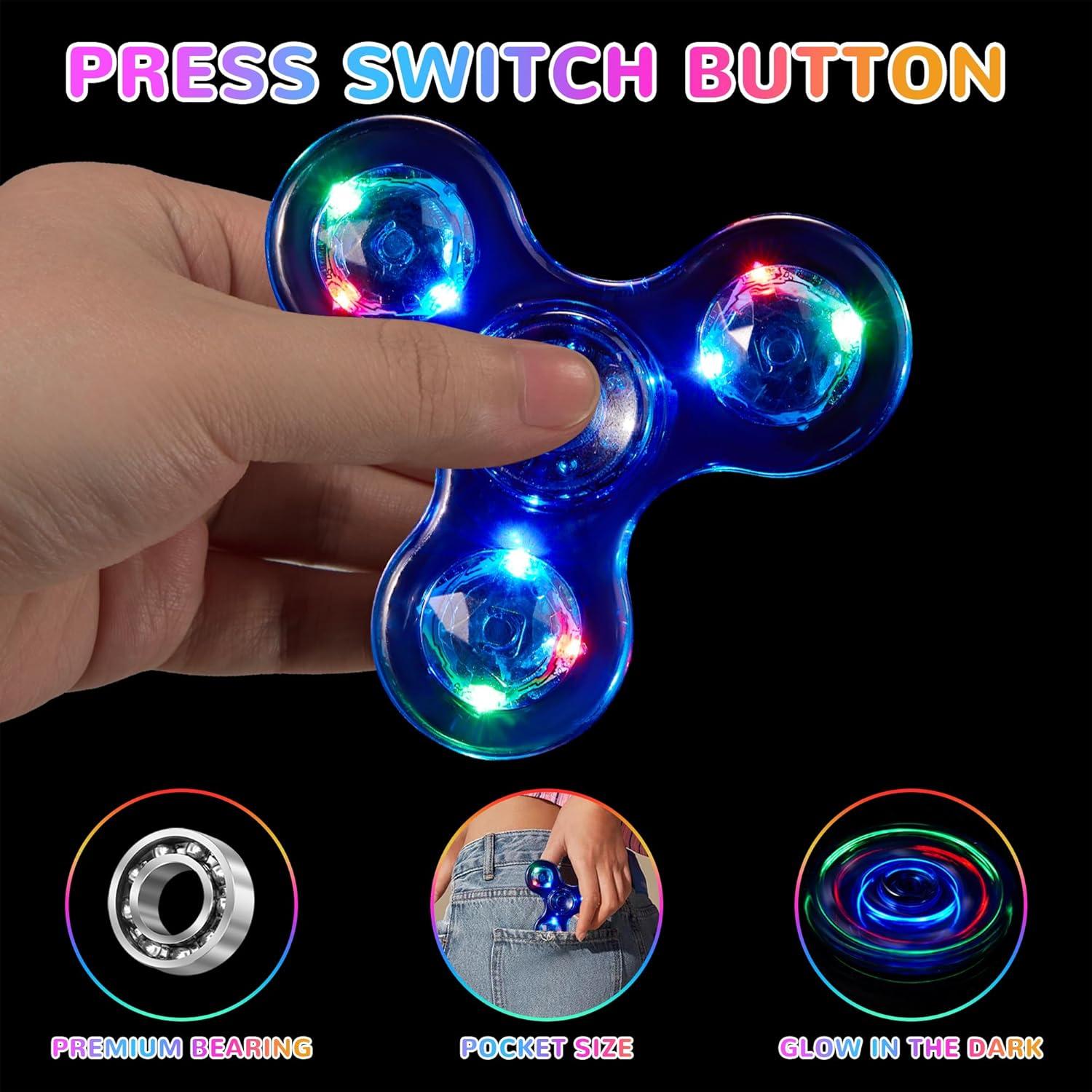 Fidget Spinner LED WELLVO Azul - Juguete Sensorial Antiestrés