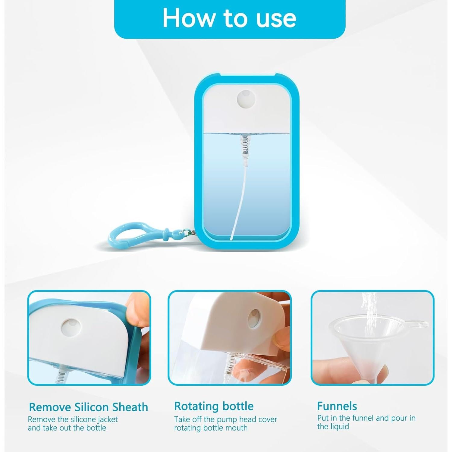 4 Botellas de Spray Recargables YOKAMIRA 50ml Portátiles