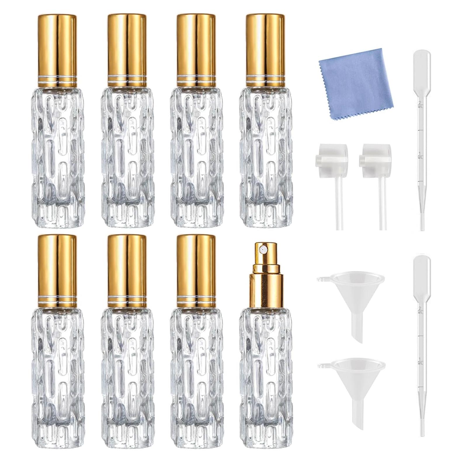 8 Botellas de Spray de Perfume AGENIZ 15ml Vidrio Recargables