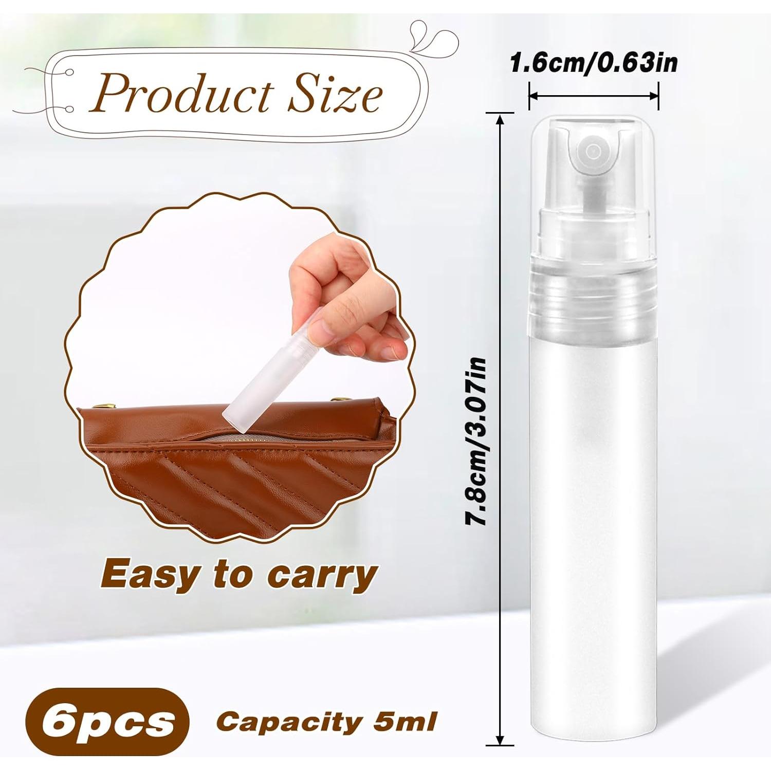 6 Botellas de Spray Mini 5ml Mozeat Lens Portátiles