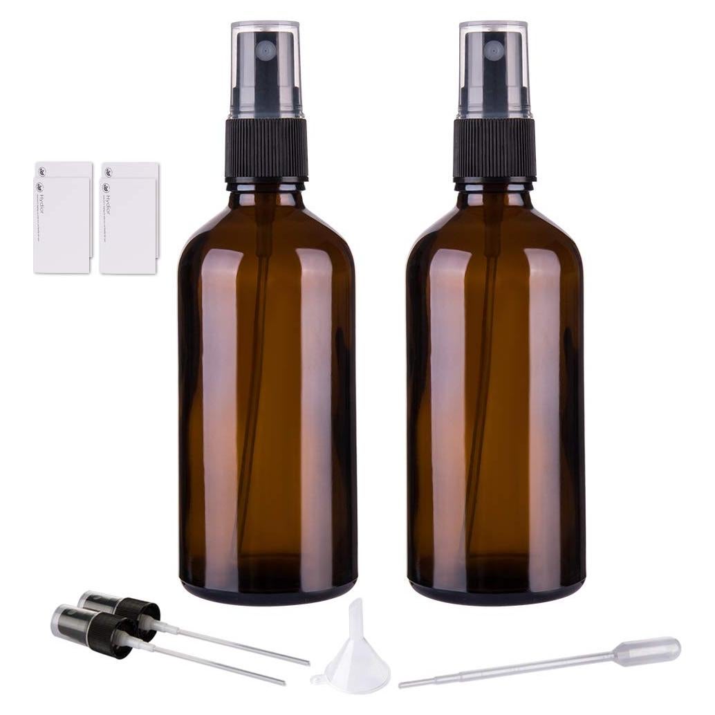 Botellas de Spray de Vidrio Ámbar Hydior 4oz Paquete de 2