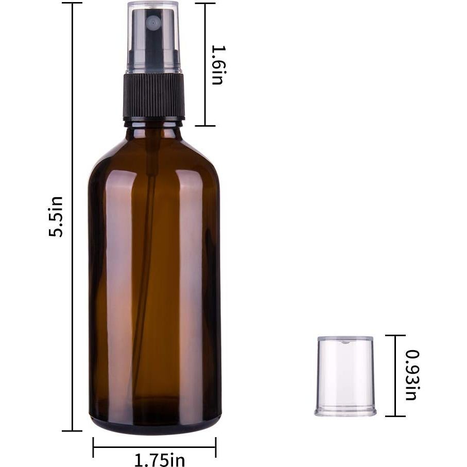 Botellas de Spray de Vidrio Ámbar Hydior 4oz Paquete de 2