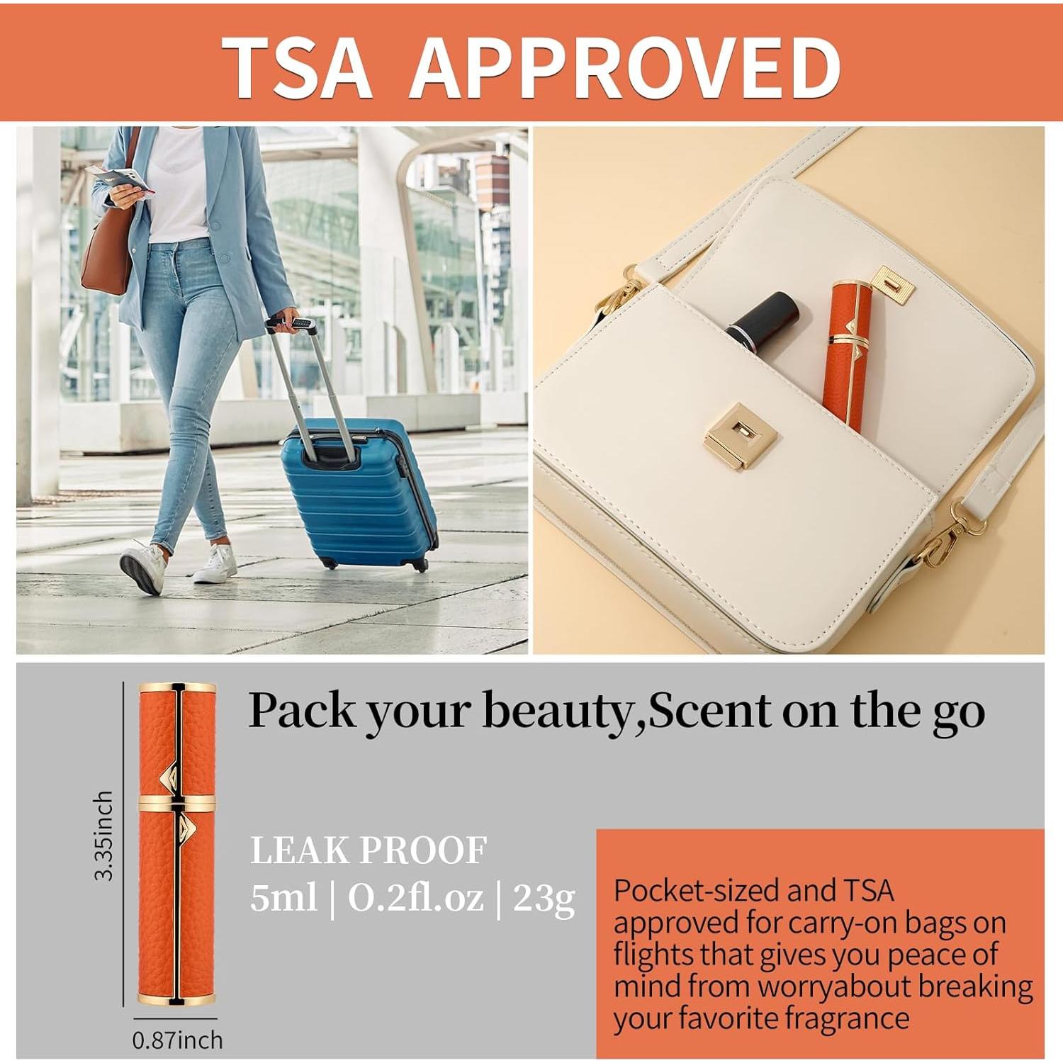 Botella de Perfume de Viaje Sinyutia 5ml Cuero Naranja