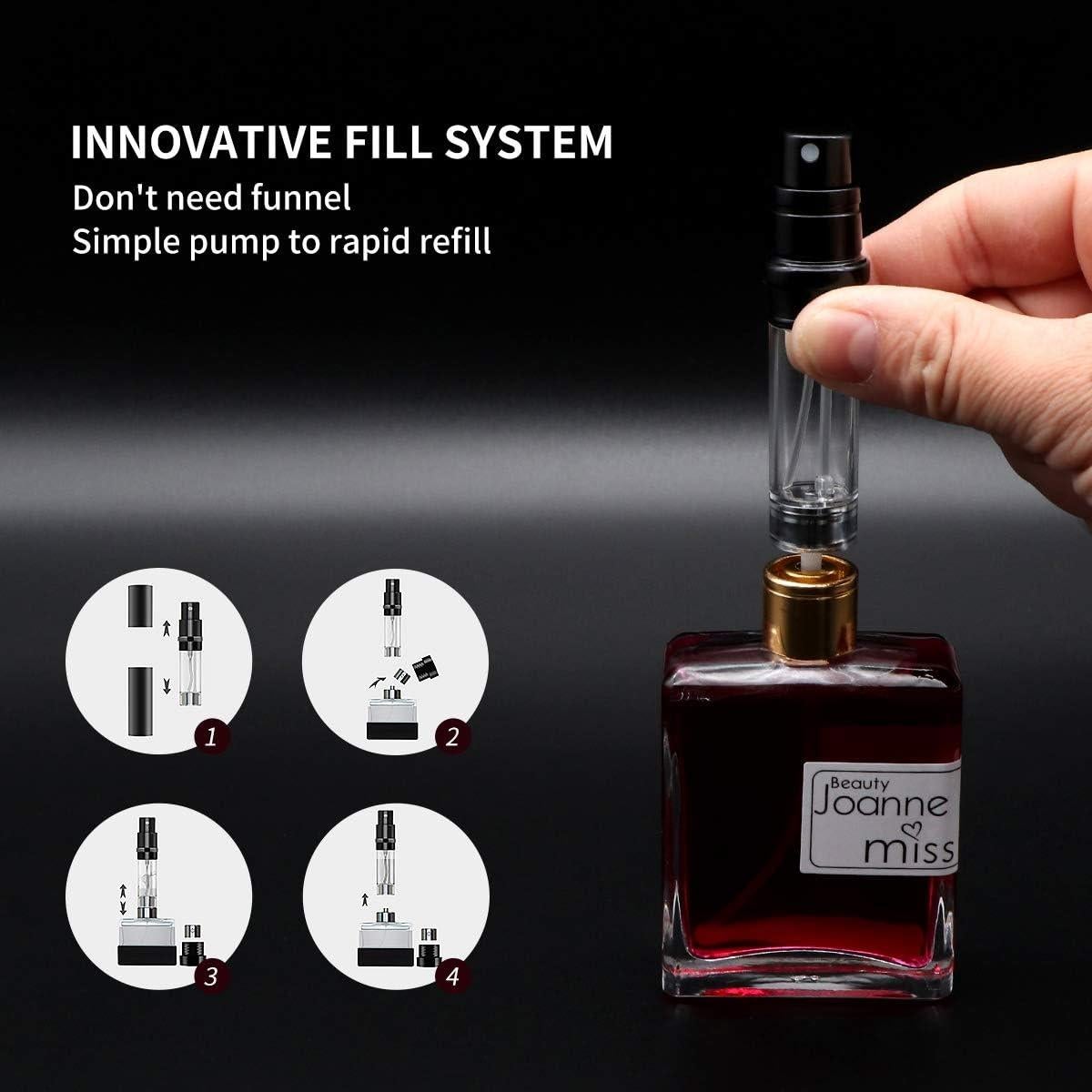 Atomizador de Perfume Mini Aufew 5ml Recargable Negro