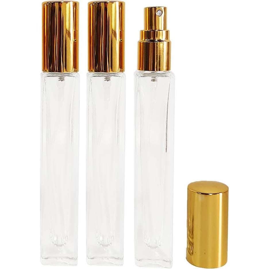 8 Botellas de Spray de Vidrio AGENIZ 10ml Reutilizables Oro