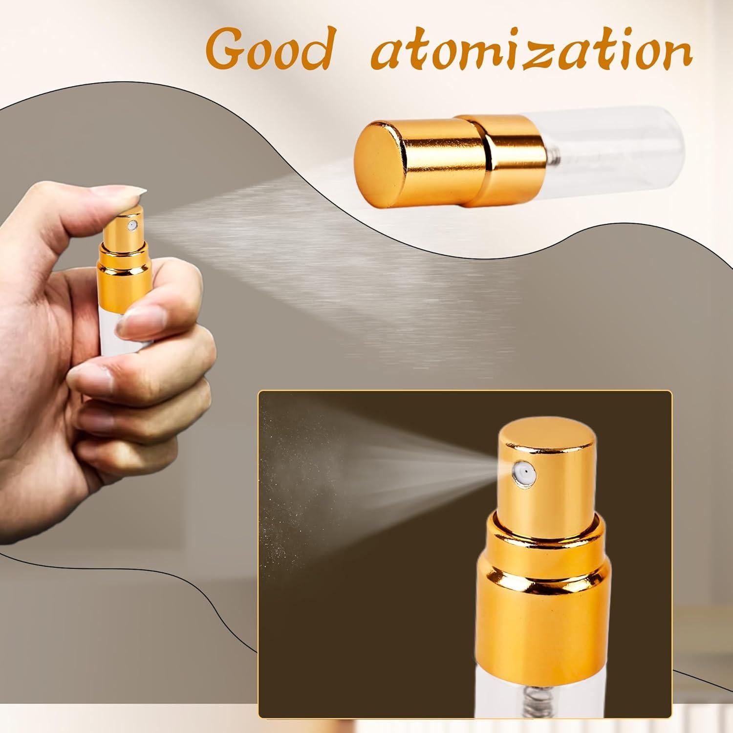 50 Piezas Atomizador de Vidrio 3ml Norcoin Dorado Recargable