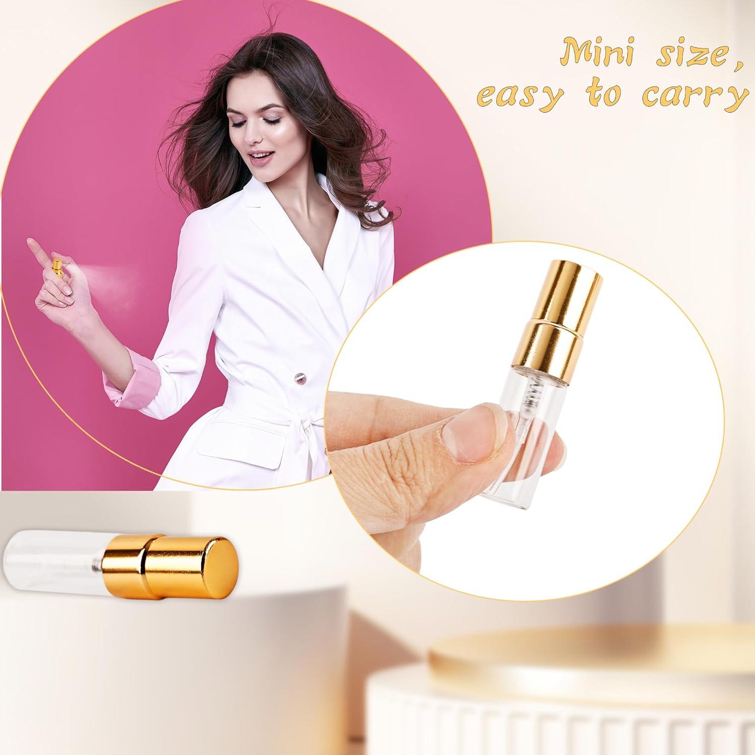 50 Piezas Atomizador de Vidrio 3ml Norcoin Dorado Recargable