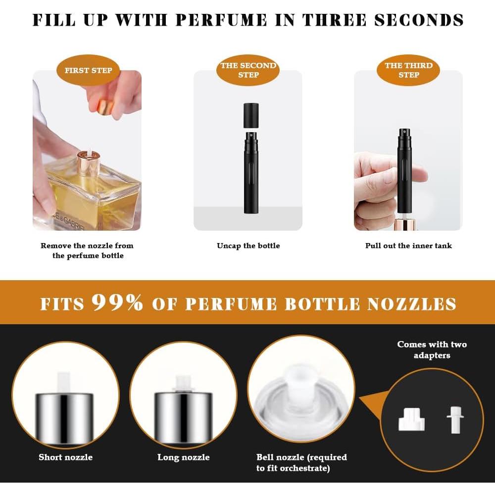 Atomizador de Perfume Rellenable DIOHIO 8ml A Prueba de Fugas