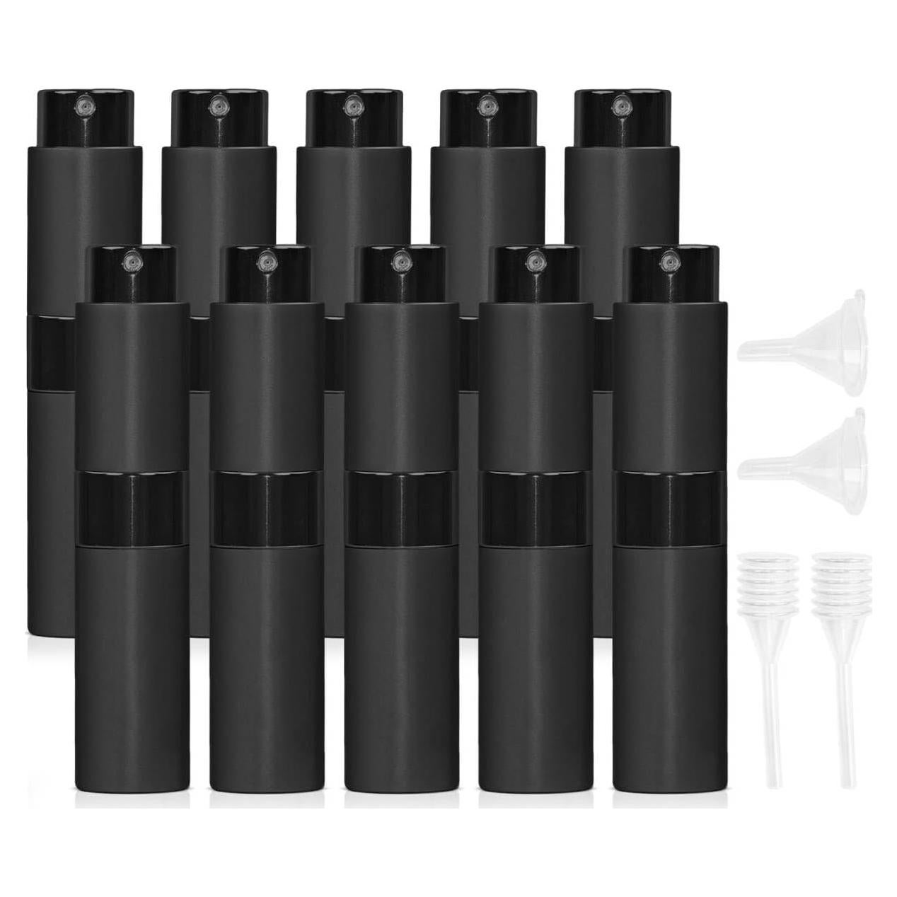 10 Botellas Rellenables de Atomizador de Perfume 8ml HDFCLUP Negro