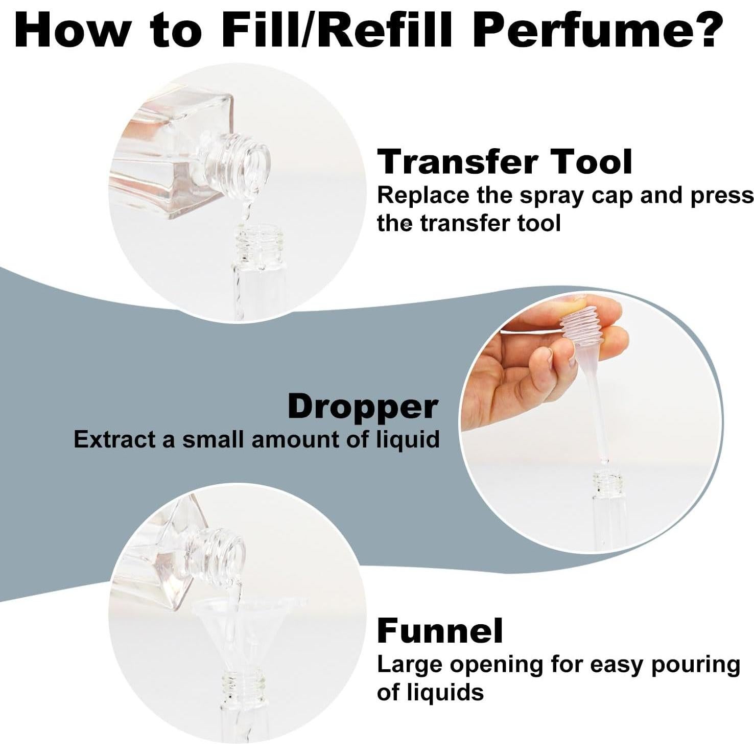 10 Botellas Rellenables de Atomizador de Perfume 8ml HDFCLUP Negro