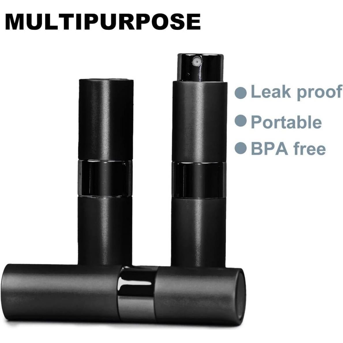 10 Botellas Rellenables de Atomizador de Perfume 8ml HDFCLUP Negro