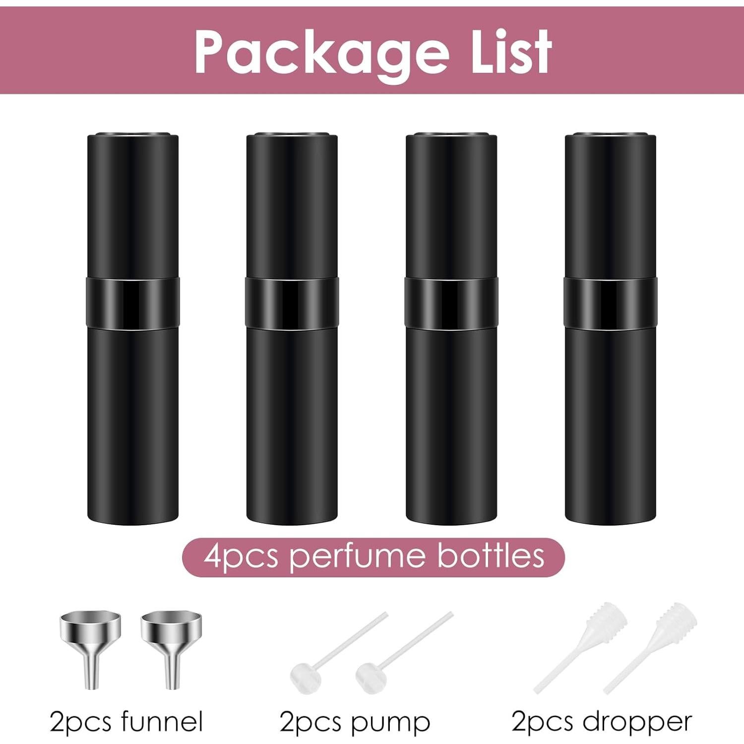 Botellas Rellenables de Perfume Saiveina 8ml - 4 Piezas
