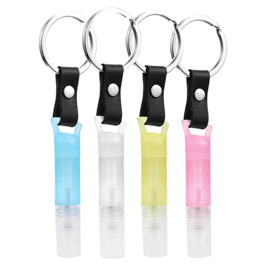 Juego de 4 Botellas de Spray Mini SHEEAST 3ml con Llavero