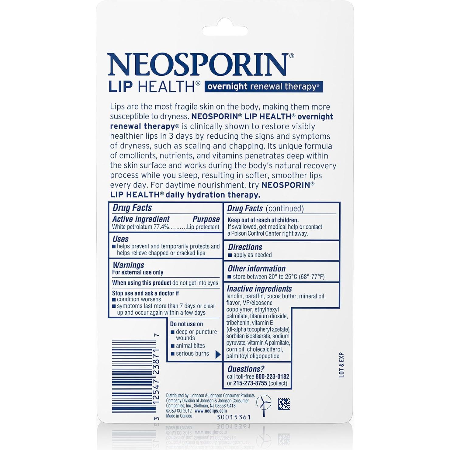 Neosporin Salud de Labios Terapia Nocturna Hidratante 15.24 g