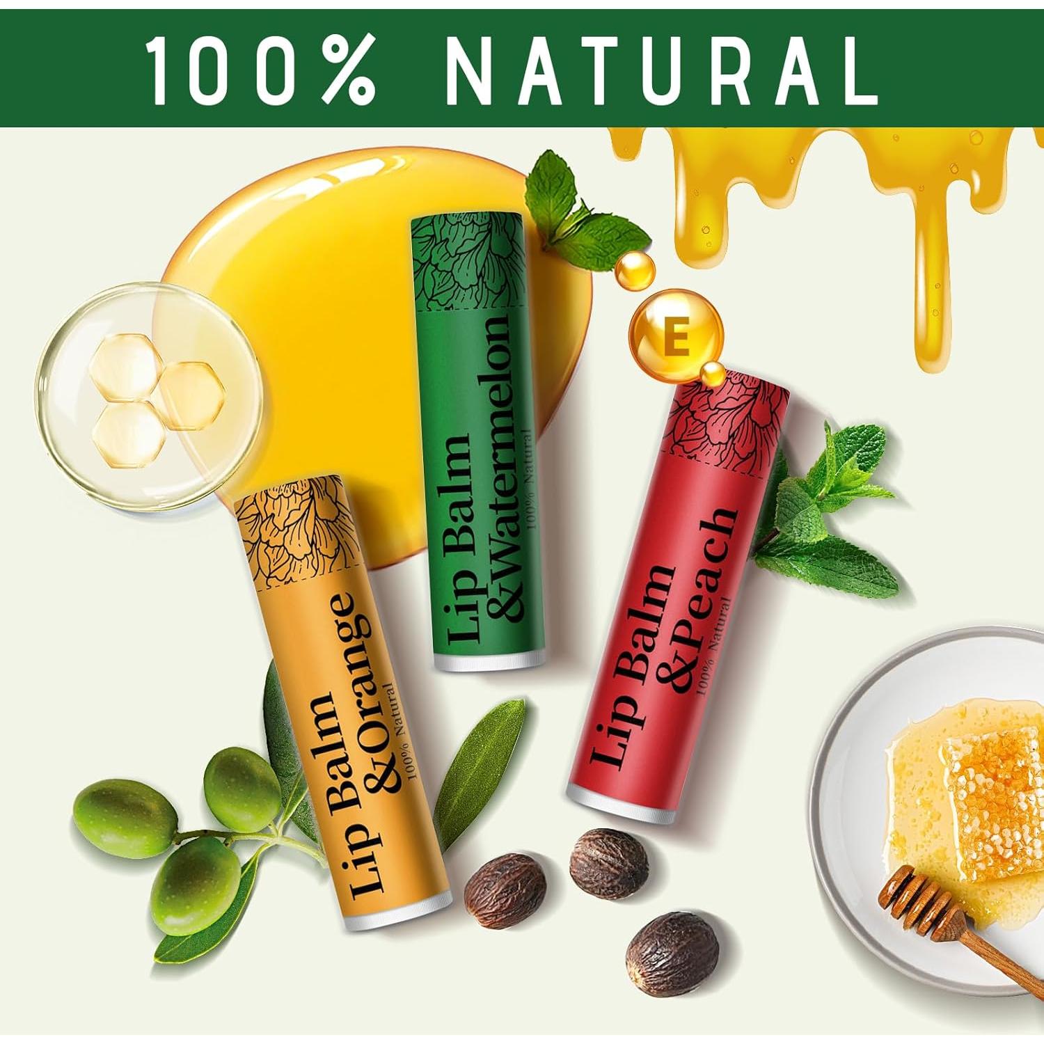 Paquete de 39 bálsamos labiales RBUGR, 12 sabores naturales