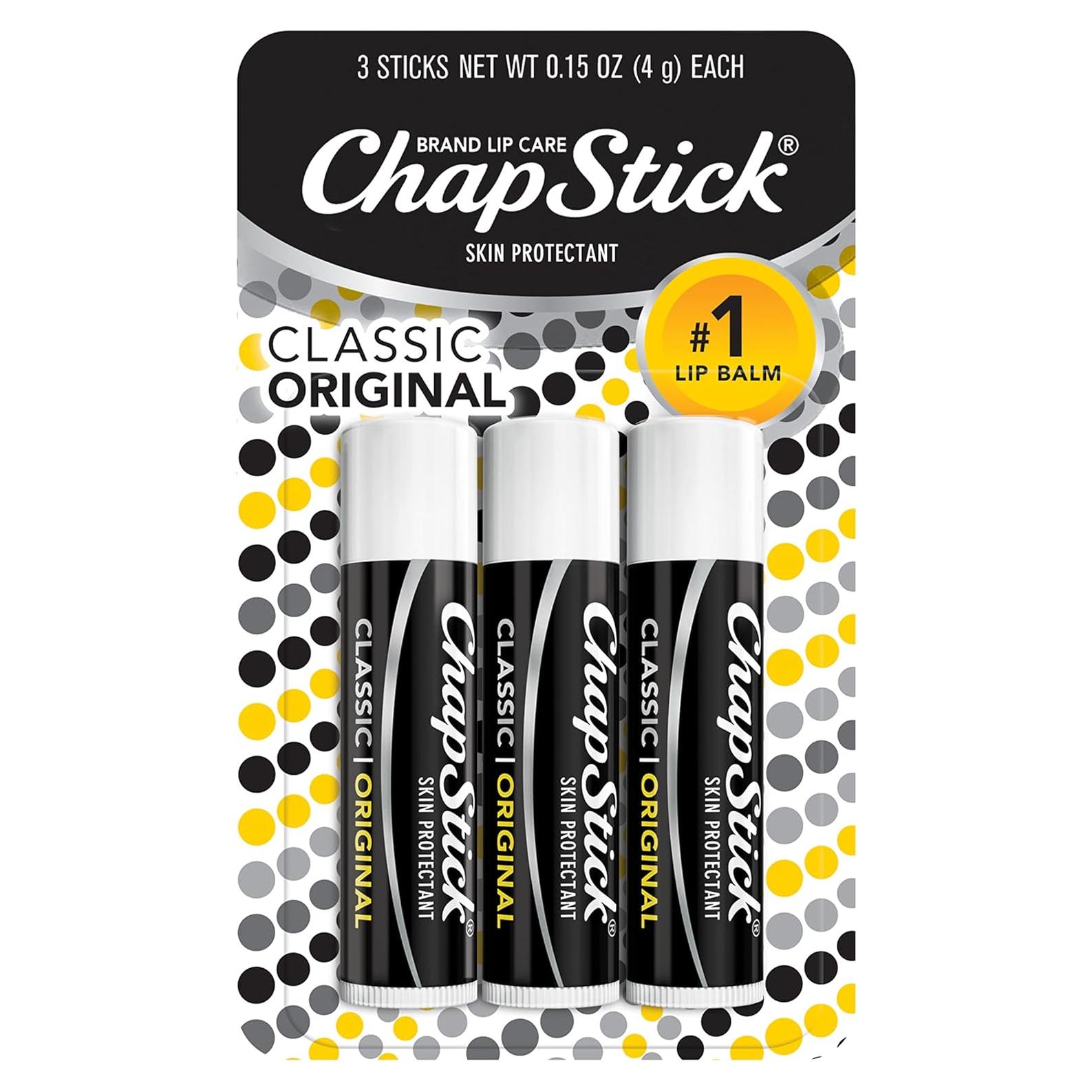 Bálsamo Labial ChapStick Clásico Original - 3 Tubos 4.25 g
