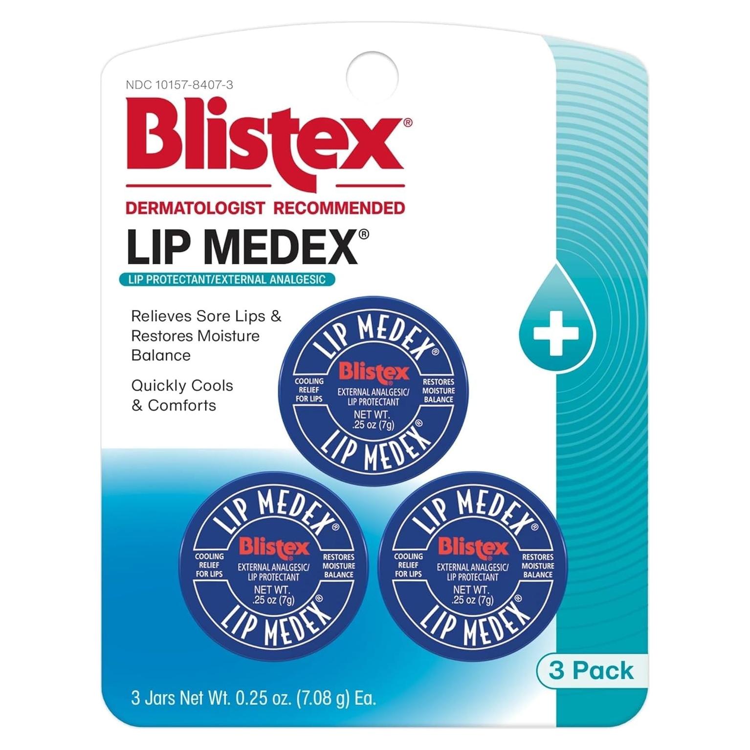 Bálsamo Labial Medicado Blistex Lip Medex 3 Unidades 59g