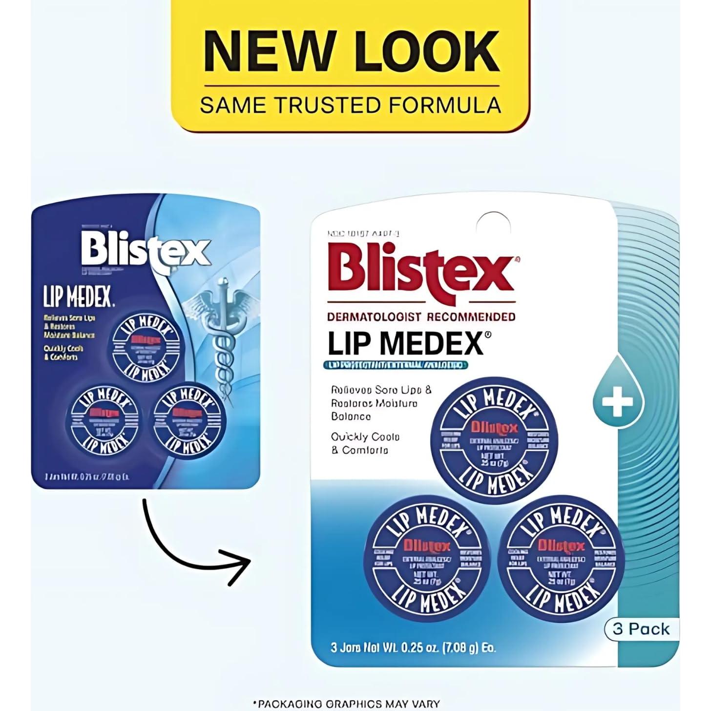 Bálsamo Labial Medicado Blistex Lip Medex 3 Unidades 59g