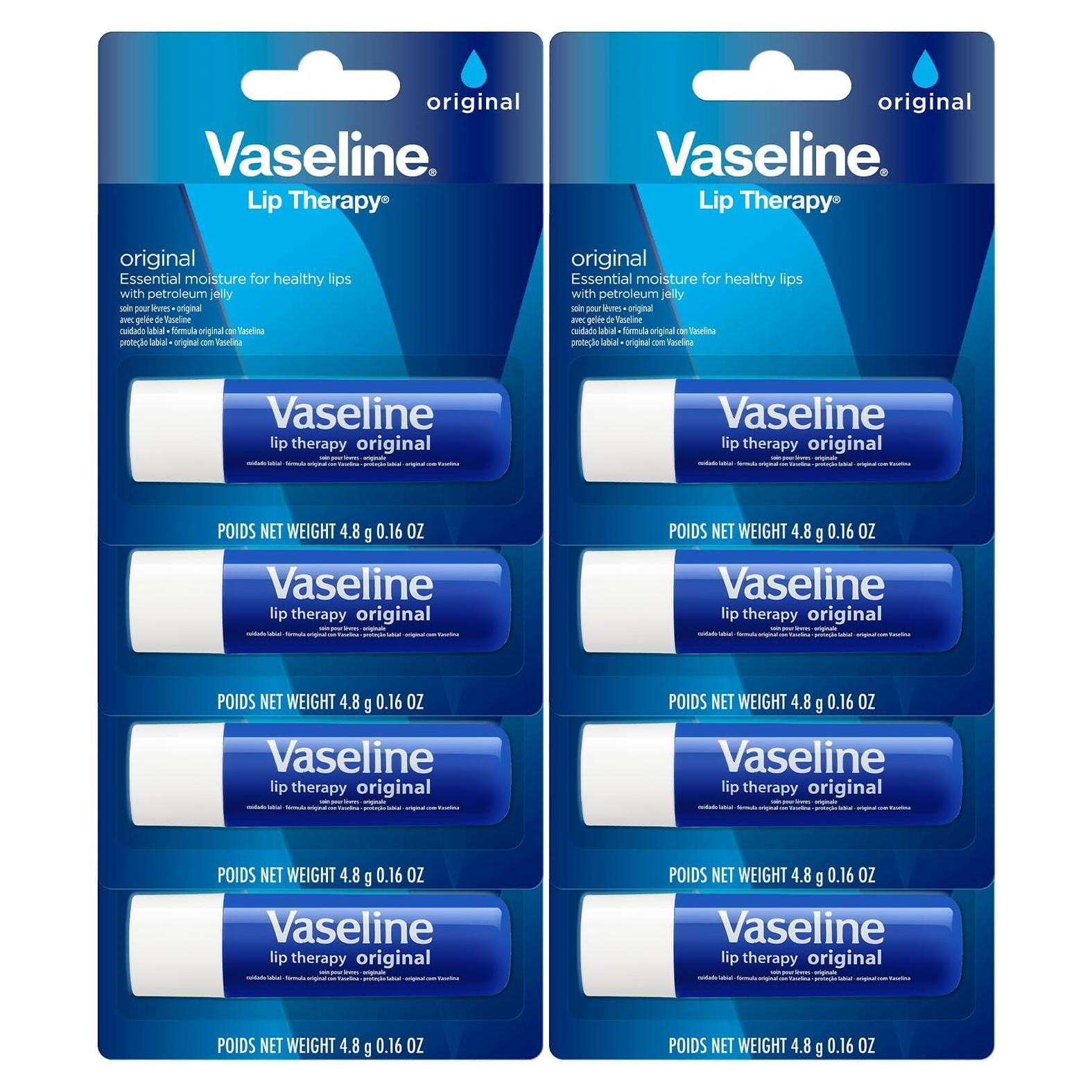 Bálsamo Labial Hidratante Vaseline Lip Therapy 8-Pack 4.5g