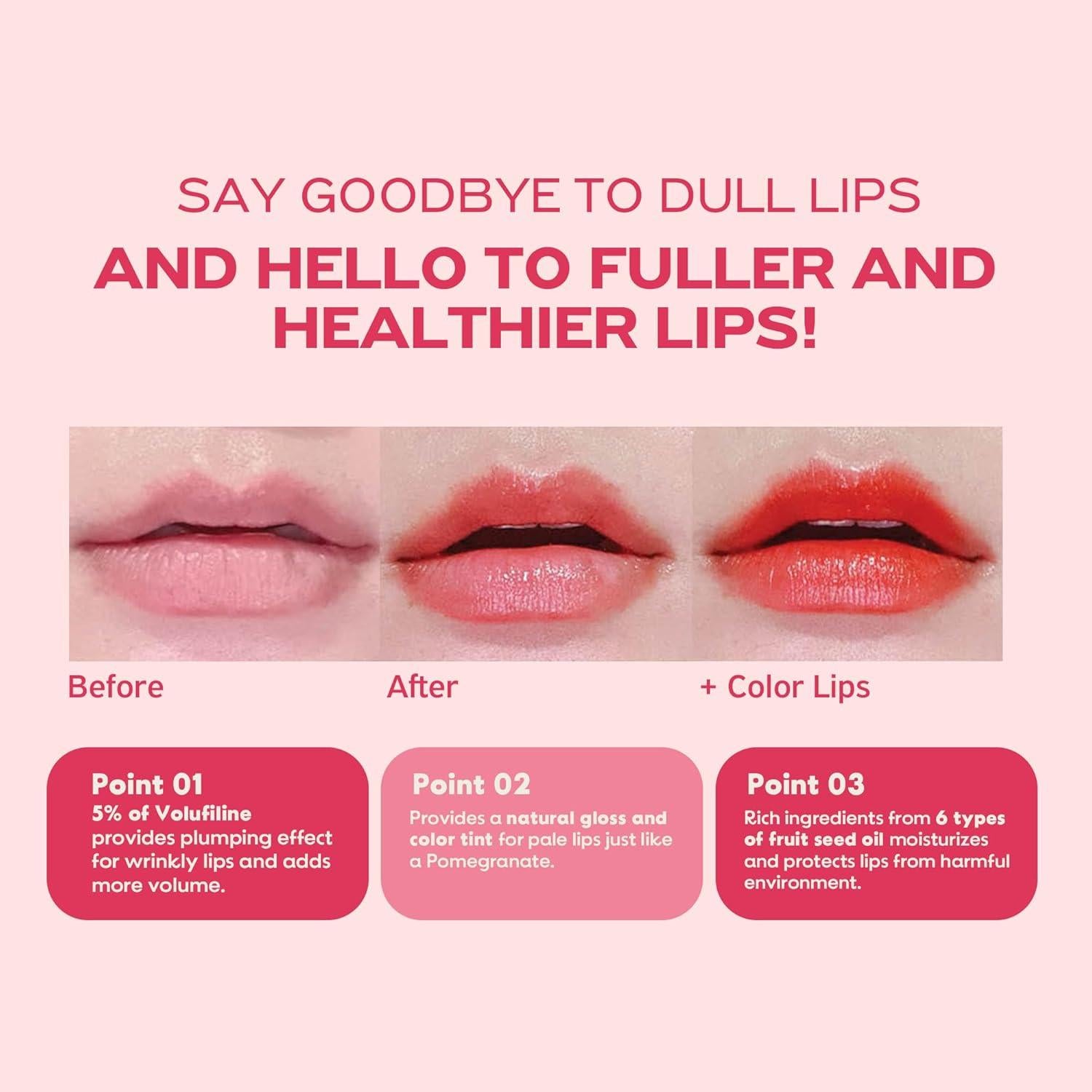 Bálsamo Labial Coreano FRUDIA Granada 3 en 1 Hidratante