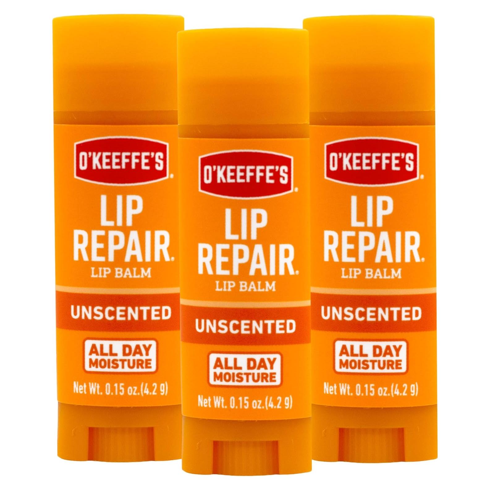 Bálsamo Labial O'Keeffe's Reparador Sin Fragancia - 3 Unidades