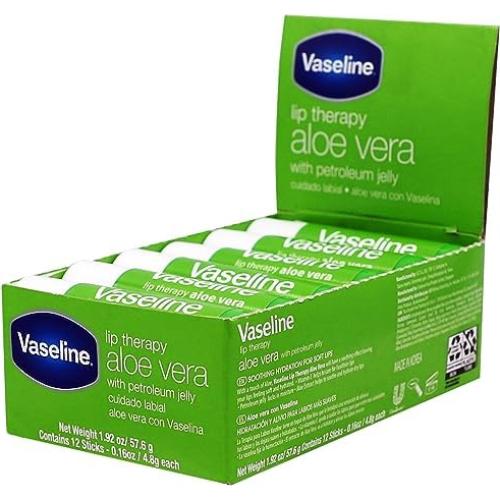 Bálsamo Labial Vaseline Aloe Vera - Caja 12 Unidades