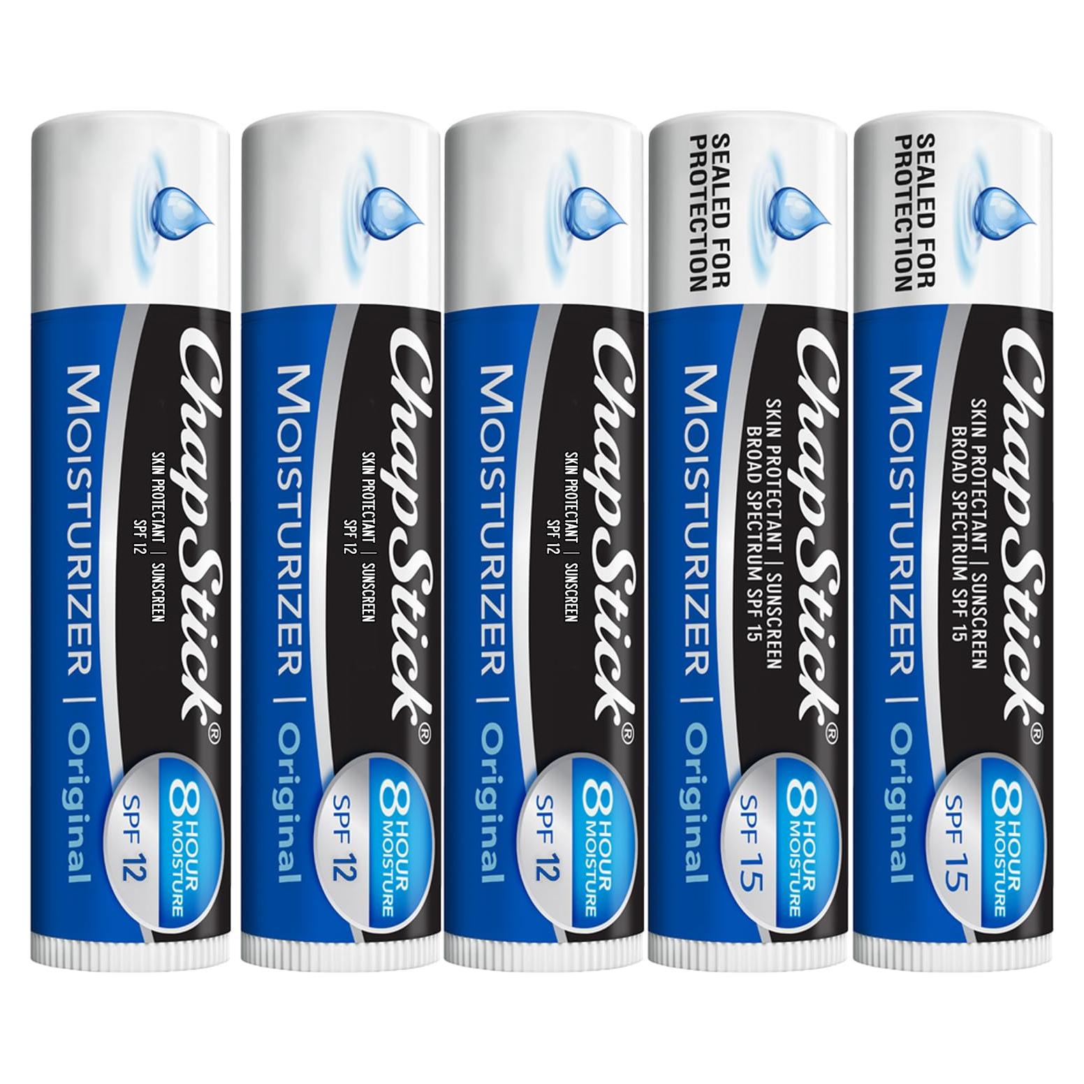 Bálsamo Labial Hidratante ChapStick 2-en-1 SPF 15 - 5 Pack