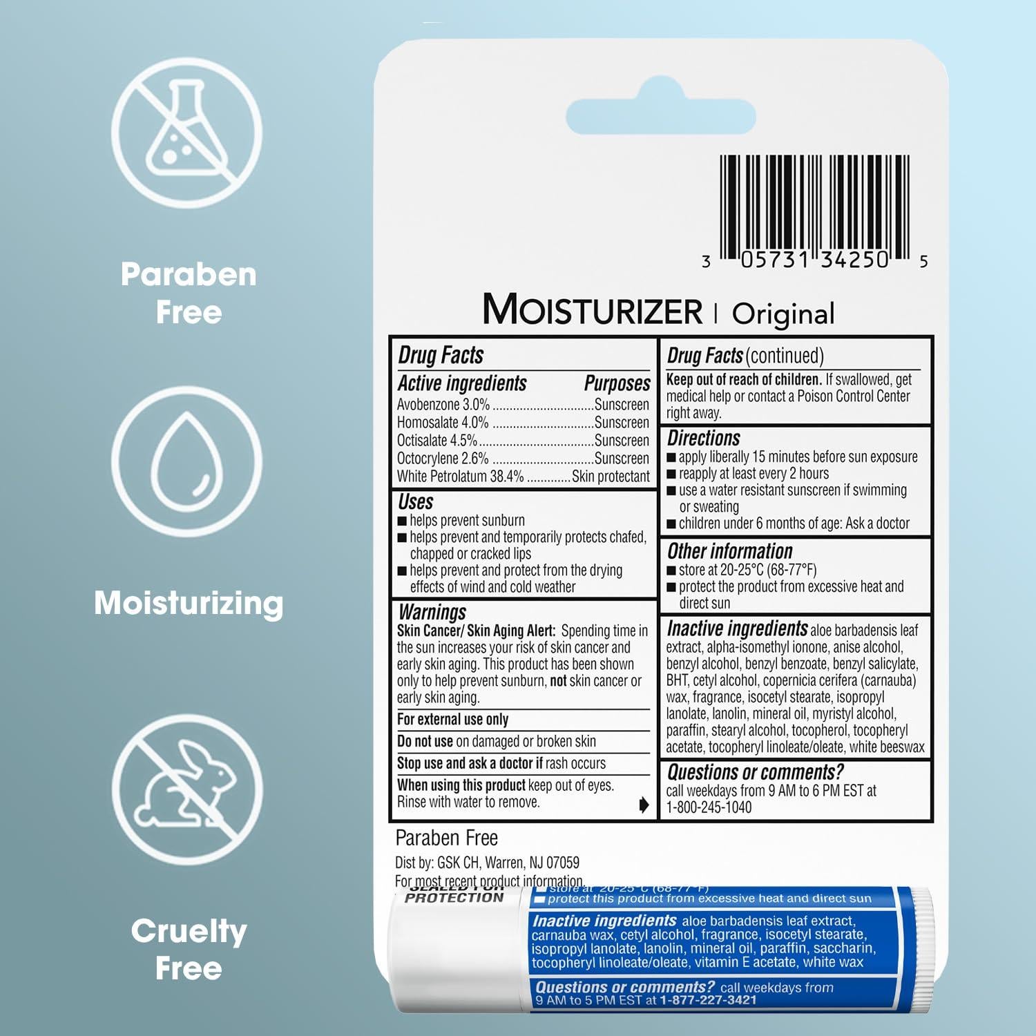 Bálsamo Labial Hidratante ChapStick 2-en-1 SPF 15 - 5 Pack